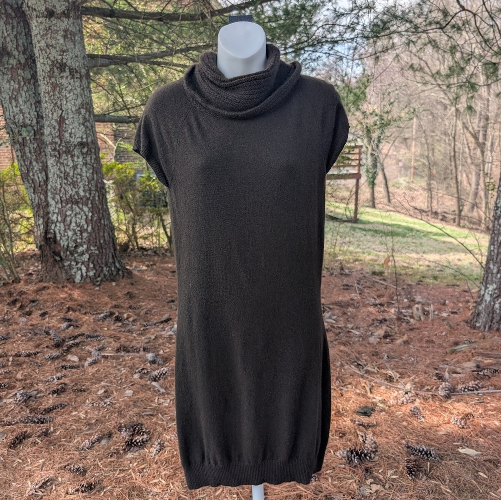 United Colors of Benetton Brown Cowl Neck Sweater Dress Midi Small